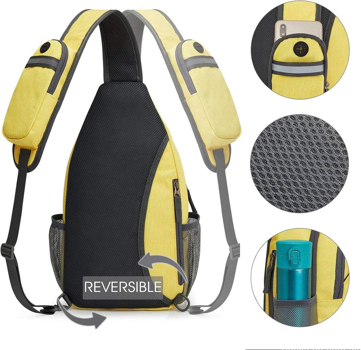 Sling Bag for Men Women, RFID Blocking Crossbody Bag, Daily, Travel | Durable Polyester Fabric, 10L, Perfect for work, shopping, weekend outings, Hiking, Reversible Shoulder Strap (Peacock Blue)