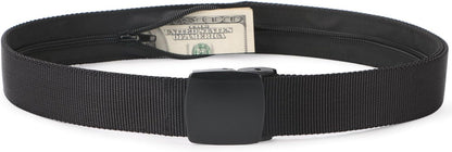Travel Money Belt, Nylon Hidden Money Pocket Belt with Plastic Buckle