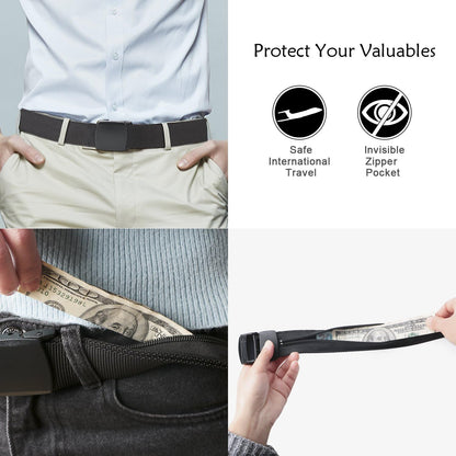 Travel Money Belt, Nylon Hidden Money Pocket Belt with Plastic Buckle