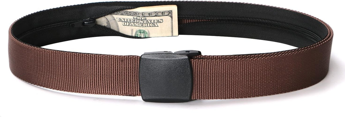 Travel Money Belt, Nylon Hidden Money Pocket Belt with Plastic Buckle