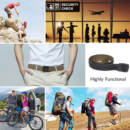 Travel Money Belt, Nylon Hidden Money Pocket Belt with Plastic Buckle