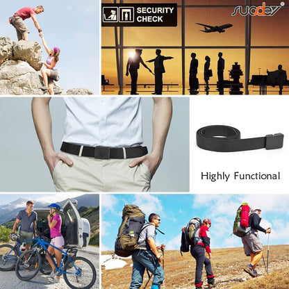 Travel Money Belt, Nylon Hidden Money Pocket Belt with Plastic Buckle