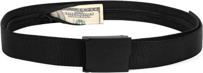 Travel Money Belt, Nylon Hidden Money Pocket Belt with Plastic Buckle