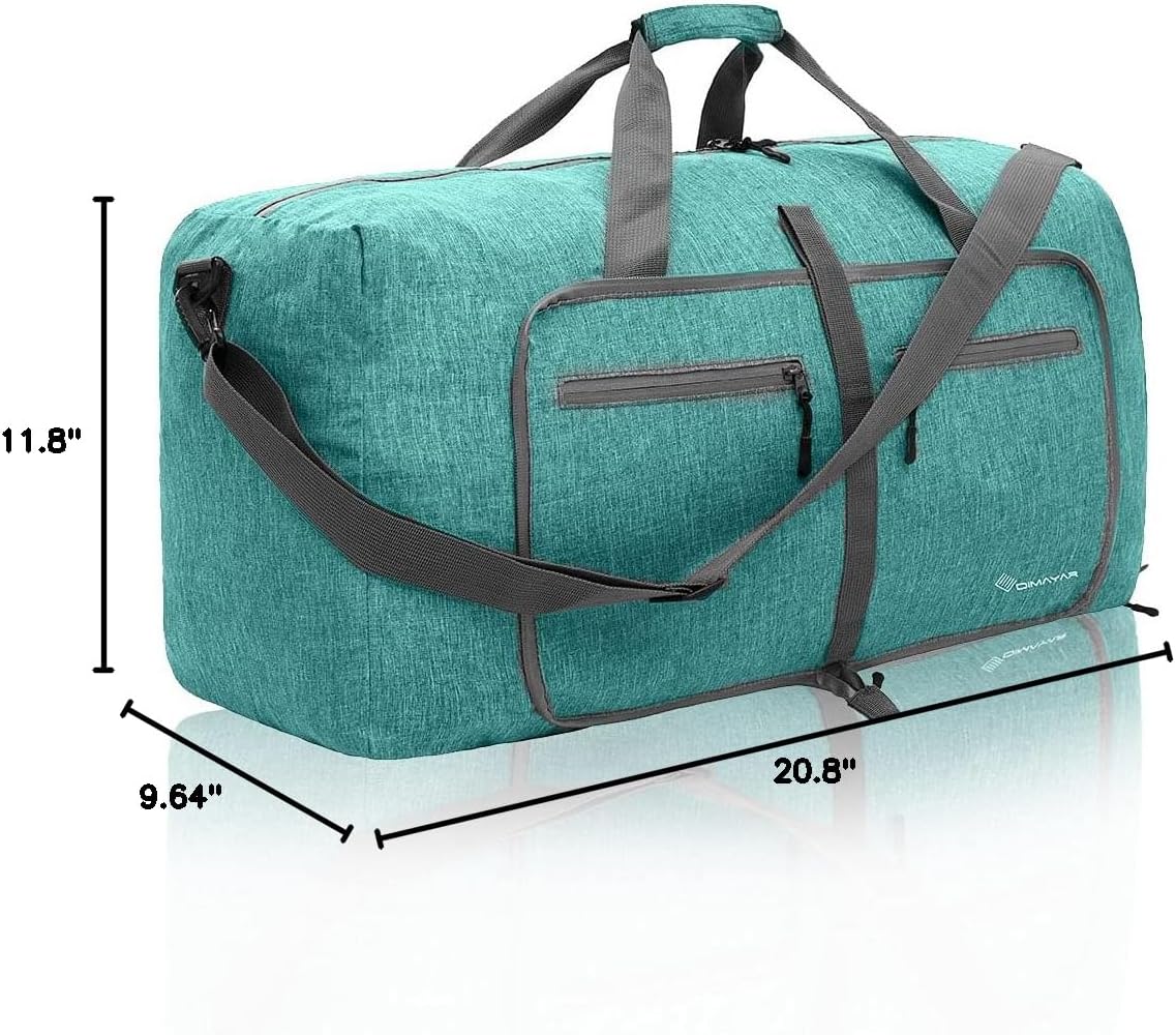 65L Travel Duffle Bag for Men Women - Foldable Duffel Bag with Shoes Compartment - Overnight Bags Waterproof & Tear Resistant(Black)