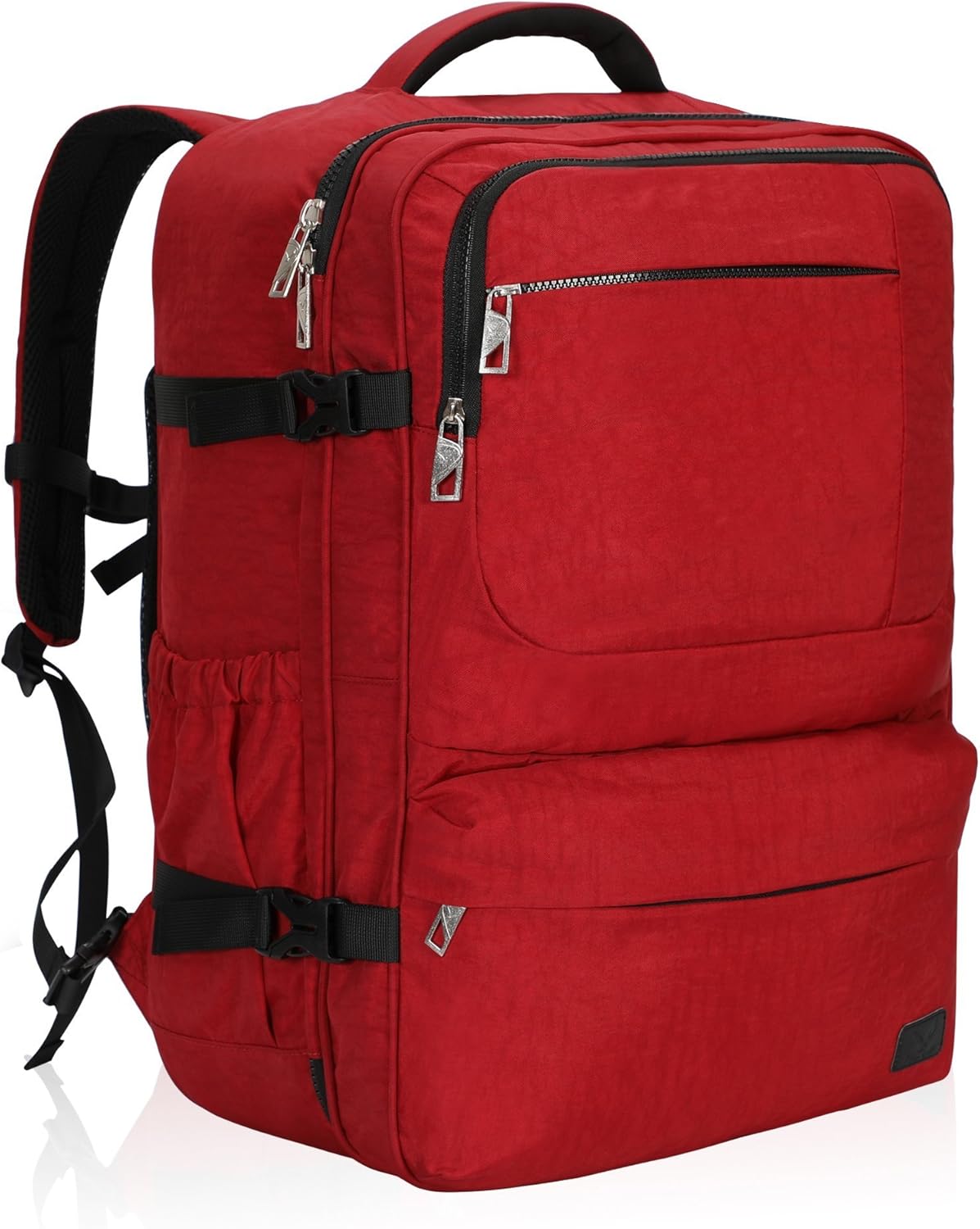 44L Carry on Backpack Airline Approved Travel Backpack for Men Women Large Laptop Backpack 17 inch Nylon Backpack Overnight Weekender Bag Red