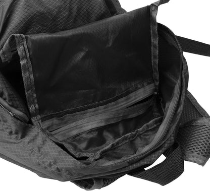 25L Backpack Packable Foldable Ultra Lightweight Water Resistant Durable Camping Travel Hiking Daypack for Men Women (Black)