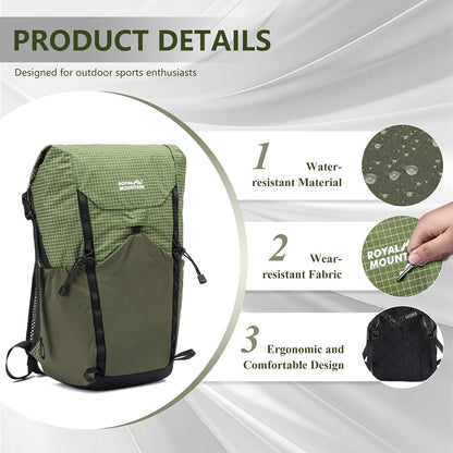 20l Hiking Backpack For Women&Men, Water Resistant Daypack Backpacks, Foldable & Packable Hiking Backpack, Lightweight Small Daypack For Travel Camping (Blue)