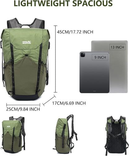 20l Hiking Backpack For Women&Men, Water Resistant Daypack Backpacks, Foldable & Packable Hiking Backpack, Lightweight Small Daypack For Travel Camping (Blue)