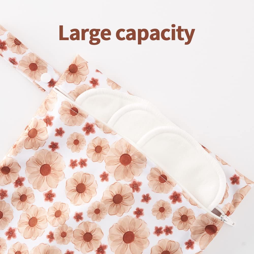 3 Set Wet Bag Storage Bag Waterproof Washable for Baby | Travel Bags, Beach, Pool, Gym Bag for Swimsuits & Wet Clothes (Dandelion)