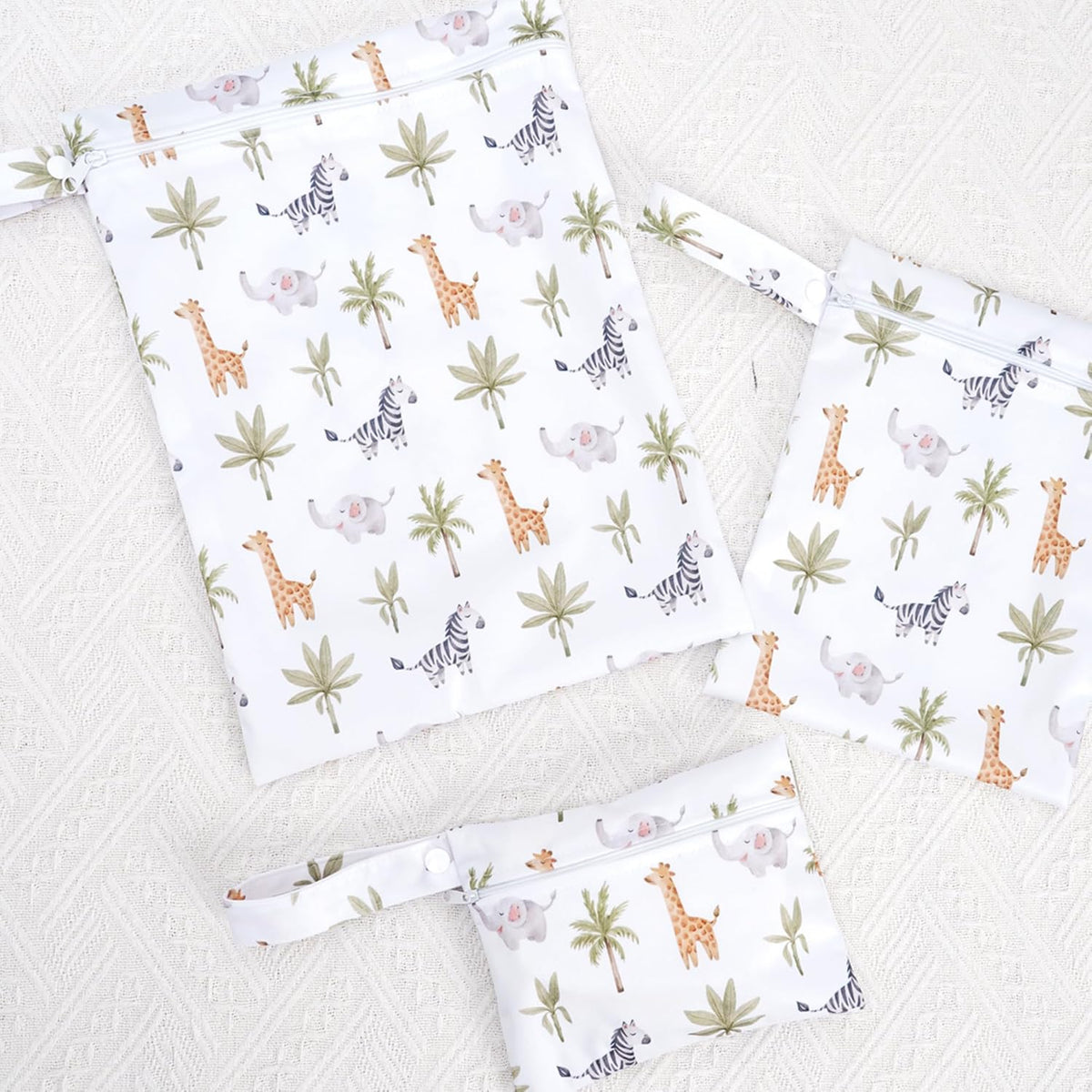 3 Set Wet Bag Storage Bag Waterproof Washable for Baby | Travel Bags, Beach, Pool, Gym Bag for Swimsuits & Wet Clothes (Dandelion)
