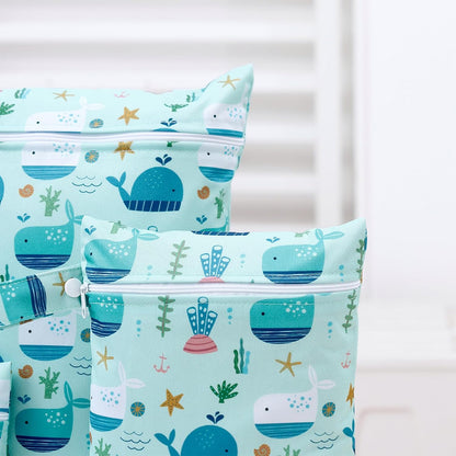 3 Set Wet Bag Storage Bag Waterproof Washable for Baby | Travel Bags, Beach, Pool, Gym Bag for Swimsuits & Wet Clothes (Dandelion)
