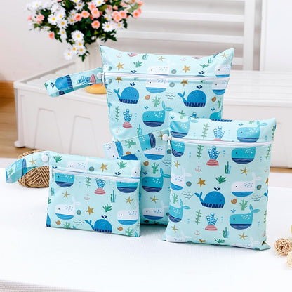 3 Set Wet Bag Storage Bag Waterproof Washable for Baby | Travel Bags, Beach, Pool, Gym Bag for Swimsuits & Wet Clothes (Dandelion)
