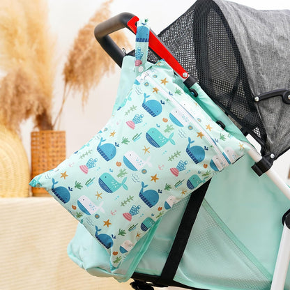 3 Set Wet Bag Storage Bag Waterproof Washable for Baby | Travel Bags, Beach, Pool, Gym Bag for Swimsuits & Wet Clothes (Dandelion)