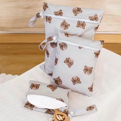 3 Set Wet Bag Storage Bag Waterproof Washable for Baby | Travel Bags, Beach, Pool, Gym Bag for Swimsuits & Wet Clothes (Dandelion)