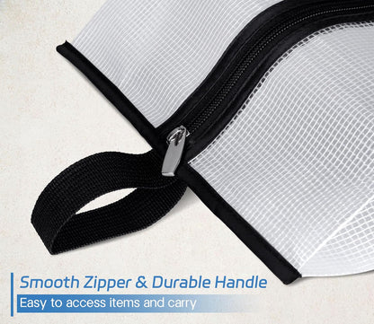 Waterproof Shoe Bags for Travel 4 Pack XX-Large Shoe Storage Bag Clear Sneaker Pouch Portable Boots Organizer with Sturdy Zipper for Men & Women