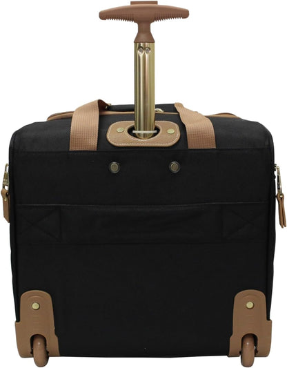 Designer 15 Inch Carry on Suitcase- Small Weekender Overnight Business Travel Luggage- Lightweight 2- Rolling Spinner Wheels Under Seat Bag for Women (Harlo Teal Blue)