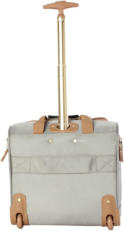 Designer 15 Inch Carry on Suitcase- Small Weekender Overnight Business Travel Luggage- Lightweight 2- Rolling Spinner Wheels Under Seat Bag for Women (Harlo Teal Blue)