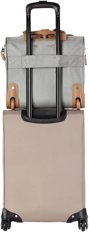 Designer 15 Inch Carry on Suitcase- Small Weekender Overnight Business Travel Luggage- Lightweight 2- Rolling Spinner Wheels Under Seat Bag for Women (Harlo Teal Blue)