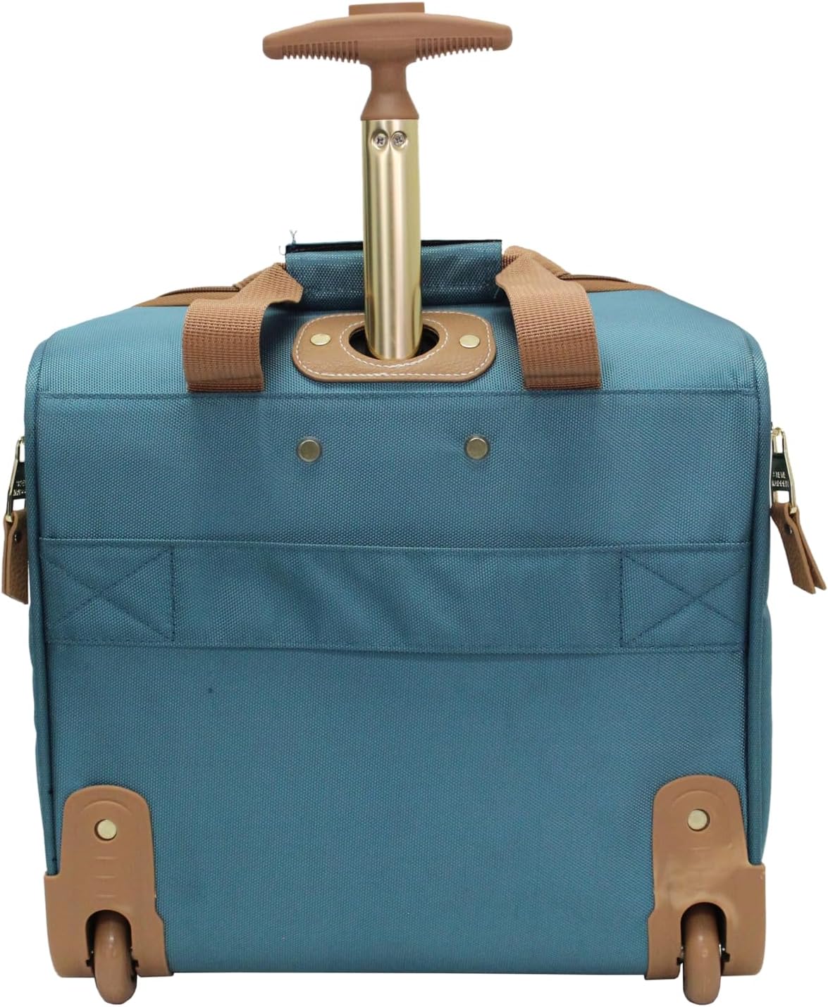 Designer 15 Inch Carry on Suitcase- Small Weekender Overnight Business Travel Luggage- Lightweight 2- Rolling Spinner Wheels Under Seat Bag for Women (Harlo Teal Blue)