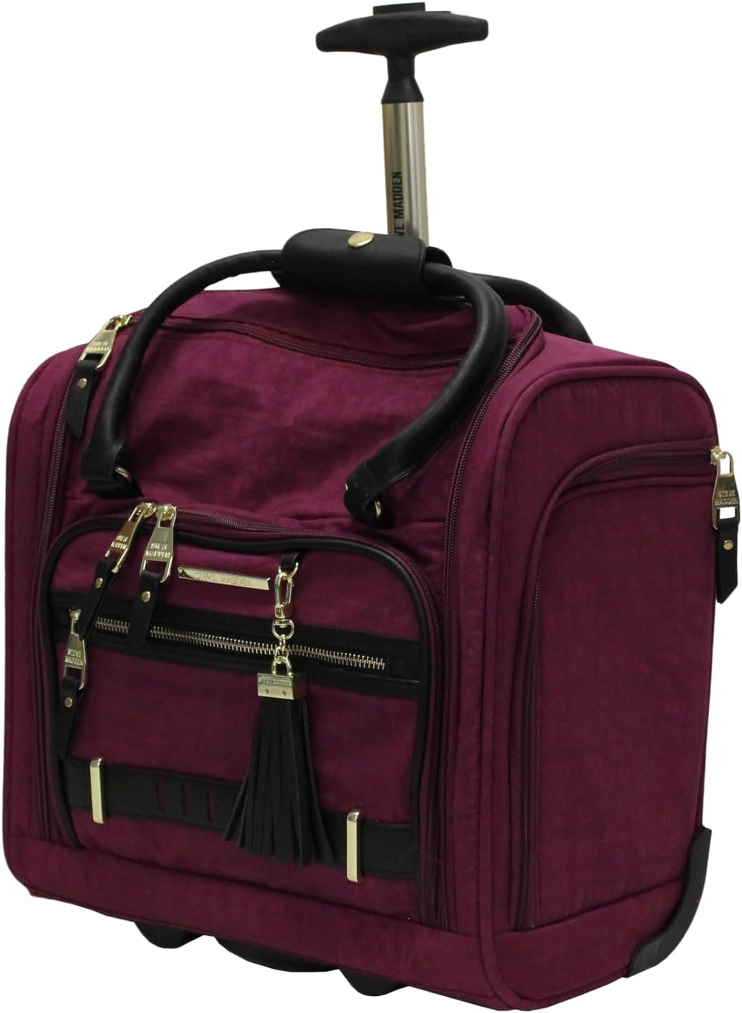 Designer 15 Inch Carry on Suitcase- Small Weekender Overnight Business Travel Luggage- Lightweight 2- Rolling Spinner Wheels Under Seat Bag for Women (Harlo Teal Blue)