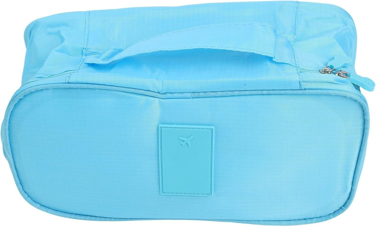 Travel Bra Storage Bag with Compartments for Underwear Lingerie Swimwear Cosmetics Portable Organizer Case Oxford Cloth Gray Red Blue Orange(blue)