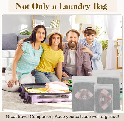 6-Piece Bag, Durable Cotton Mesh Laundry Bag, Sturdy Zipper, Breathable Mesh, Exquisite Laundry Bag for Underwear, Clothes, Pants, Shoes and Socks