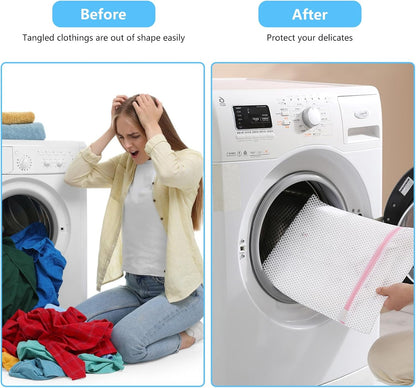4Pcs Mesh Laundry Bags, Lingerie Bags for Washing Delicates,Mesh Wash Bags for Toy Storage & Cleaning, Travel Storage Organizer Bag, Dorm Room Essentials (1 Large, 1 Medium, 2 Small) (Fine Net)