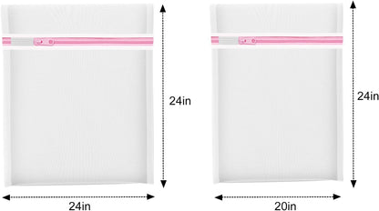 4Pcs Mesh Laundry Bags, Lingerie Bags for Washing Delicates,Mesh Wash Bags for Toy Storage & Cleaning, Travel Storage Organizer Bag, Dorm Room Essentials (1 Large, 1 Medium, 2 Small) (Fine Net)