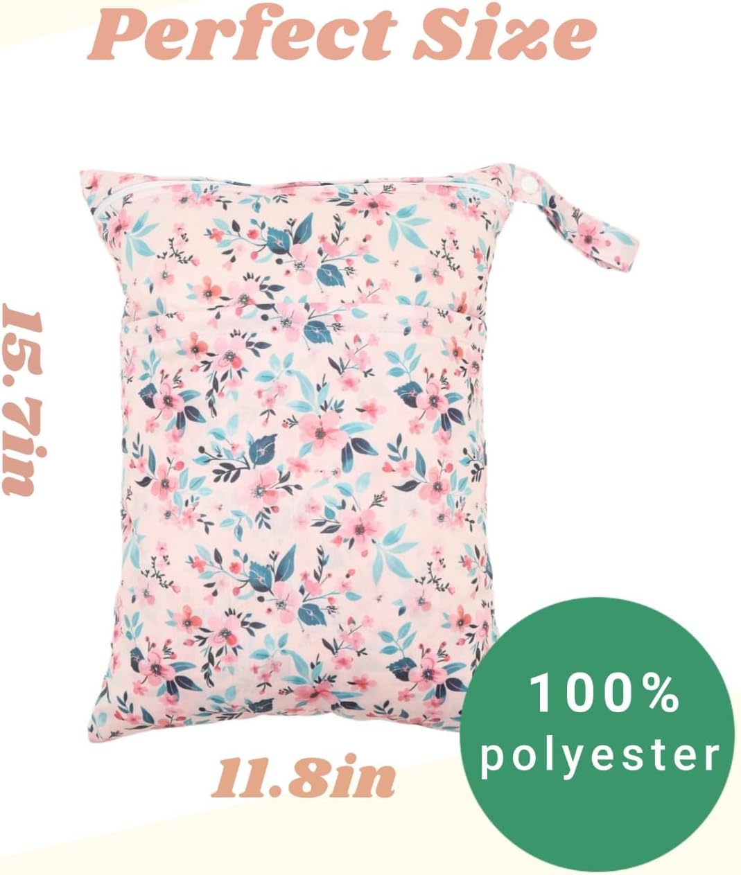 Wet Dry Bag Reusable Waterproof Swimming Bag Travel Beach Pool Yoga Gym Bag for Baby Cloth Diaper Swimsuits Wet Clothes Two Zipper Pockets 3 Pack 3L15
