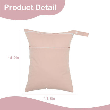 Wet Dry Bag Reusable Waterproof Swimming Bag Travel Beach Pool Yoga Gym Bag for Baby Cloth Diaper Swimsuits Wet Clothes Two Zipper Pockets 3 Pack 3L15