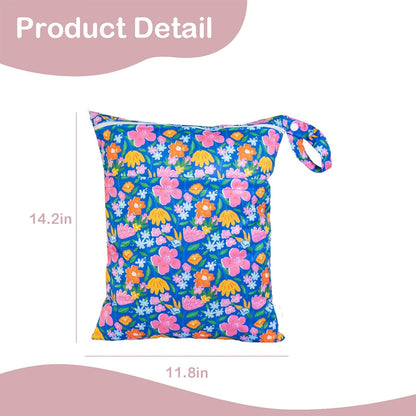 Wet Dry Bag Reusable Waterproof Swimming Bag Travel Beach Pool Yoga Gym Bag for Baby Cloth Diaper Swimsuits Wet Clothes Two Zipper Pockets 3 Pack 3L15