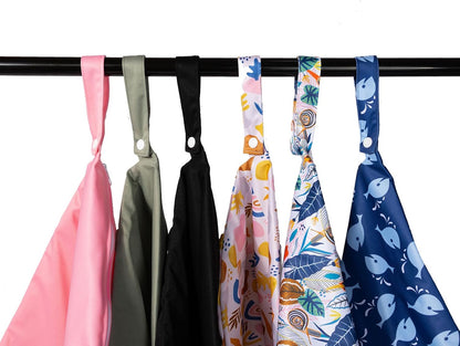 Wet Dry Bag Reusable Waterproof Swimming Bag Travel Beach Pool Yoga Gym Bag for Baby Cloth Diaper Swimsuits Wet Clothes Two Zipper Pockets 3 Pack 3L15