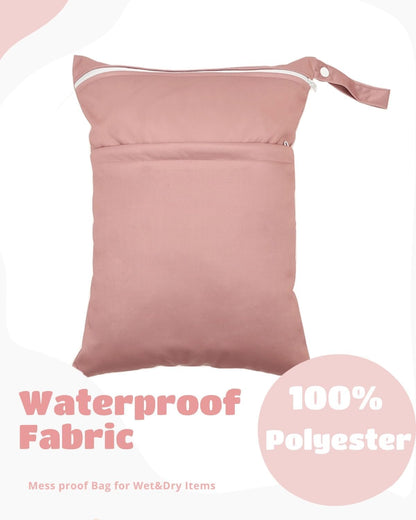 Wet Dry Bag Reusable Waterproof Swimming Bag Travel Beach Pool Yoga Gym Bag for Baby Cloth Diaper Swimsuits Wet Clothes Two Zipper Pockets 3 Pack 3L15