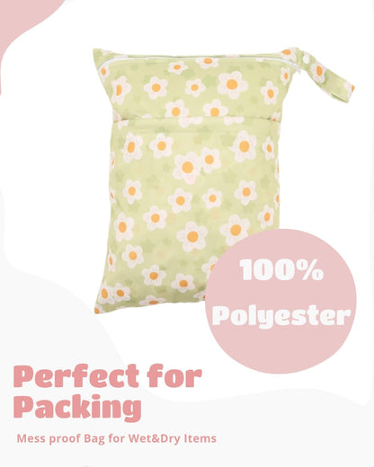 Wet Dry Bag Reusable Waterproof Swimming Bag Travel Beach Pool Yoga Gym Bag for Baby Cloth Diaper Swimsuits Wet Clothes Two Zipper Pockets 3 Pack 3L15