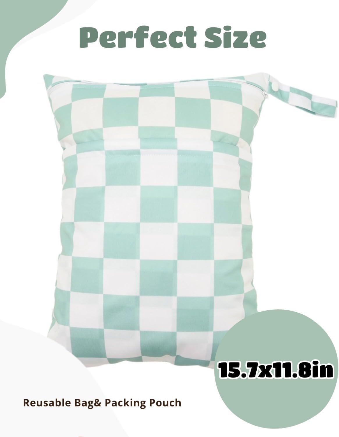 Wet Dry Bag Reusable Waterproof Swimming Bag Travel Beach Pool Yoga Gym Bag for Baby Cloth Diaper Swimsuits Wet Clothes Two Zipper Pockets 3 Pack 3L15