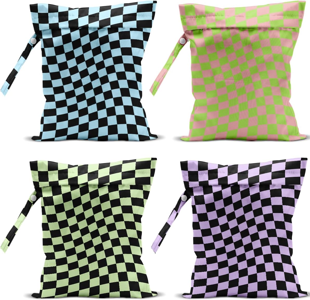 4 Pack Colorful Leopard Print Wet Bag Waterproof Washable Reusable Wet Dry Bag for Swimsuit Dirty Clothes Diaper Travel Beach Pool Yoga Gym Travel Birthday Party Camping Toiletries Beach Essentials