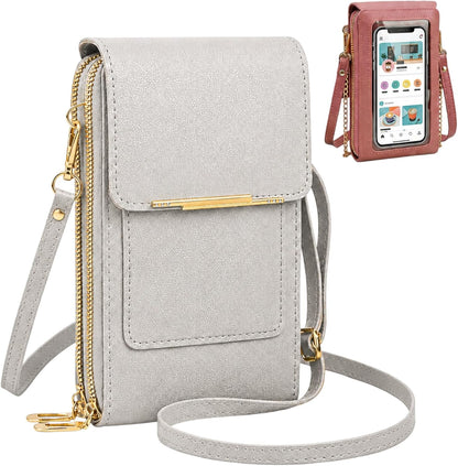 Crossbody Phone Wallet, 2027 New Anti Theft Leather Bag, Touchscreen Phone Crossbody Bag, Touch Screen RFID Blocking - Colors A