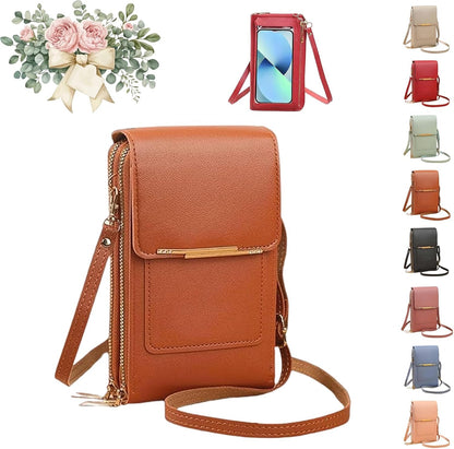 Crossbody Phone Wallet, 2027 New Anti Theft Leather Bag, Touchscreen Phone Crossbody Bag, Touch Screen RFID Blocking - Colors A