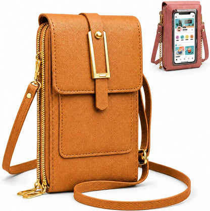Crossbody Phone Wallet, 2027 New Anti Theft Leather Bag, Touchscreen Phone Crossbody Bag, Touch Screen RFID Blocking - Colors A