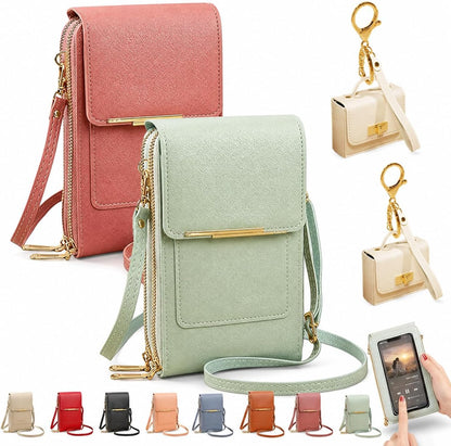 Crossbody Phone Wallet, 2027 New Anti Theft Leather Bag, Touchscreen Phone Crossbody Bag, Touch Screen RFID Blocking - Colors A