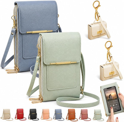 Crossbody Phone Wallet, 2027 New Anti Theft Leather Bag, Touchscreen Phone Crossbody Bag, Touch Screen RFID Blocking - Colors A