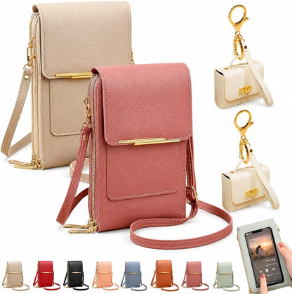 Crossbody Phone Wallet, 2027 New Anti Theft Leather Bag, Touchscreen Phone Crossbody Bag, Touch Screen RFID Blocking - Colors A