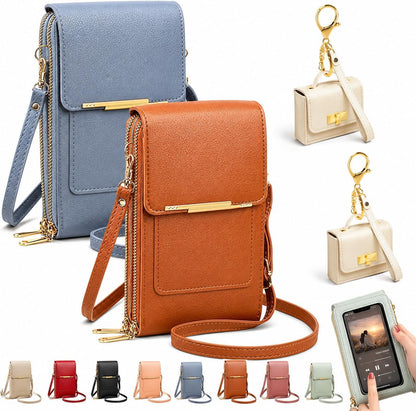 Crossbody Phone Wallet, 2027 New Anti Theft Leather Bag, Touchscreen Phone Crossbody Bag, Touch Screen RFID Blocking - Colors A