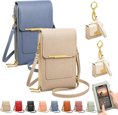 Crossbody Phone Wallet, 2027 New Anti Theft Leather Bag, Touchscreen Phone Crossbody Bag, Touch Screen RFID Blocking - Colors A