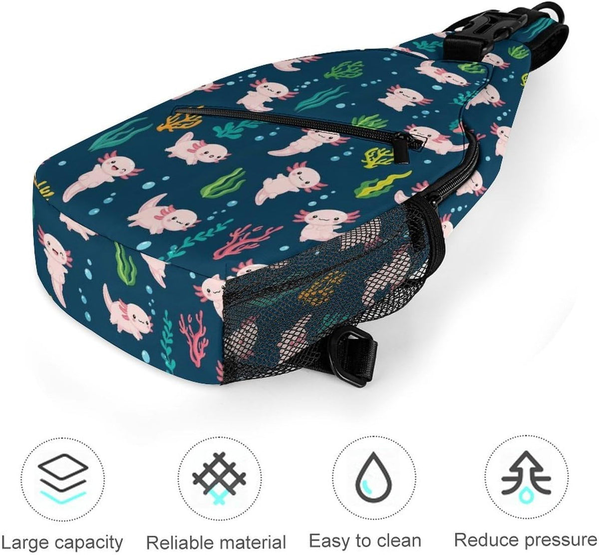 Men Women Sling Backpack Outdoor Sport Daypack Travel Bag, Multipurpose Anti-Theft Carry On Bag, Breathable Chest Sling Shoulder Backpacks Bags, Blue Galaxy