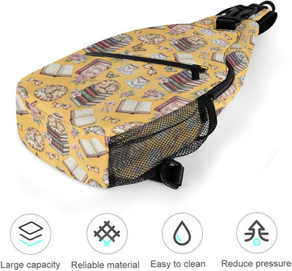 Men Women Sling Backpack Outdoor Sport Daypack Travel Bag, Multipurpose Anti-Theft Carry On Bag, Breathable Chest Sling Shoulder Backpacks Bags, Blue Galaxy