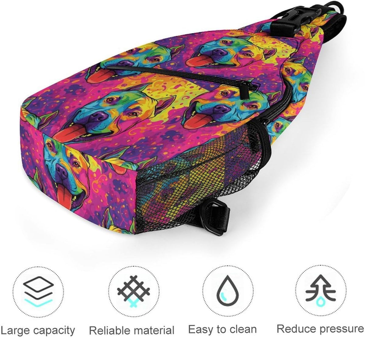Men Women Sling Backpack Outdoor Sport Daypack Travel Bag, Multipurpose Anti-Theft Carry On Bag, Breathable Chest Sling Shoulder Backpacks Bags, Blue Galaxy