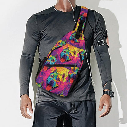 Men Women Sling Backpack Outdoor Sport Daypack Travel Bag, Multipurpose Anti-Theft Carry On Bag, Breathable Chest Sling Shoulder Backpacks Bags, Blue Galaxy