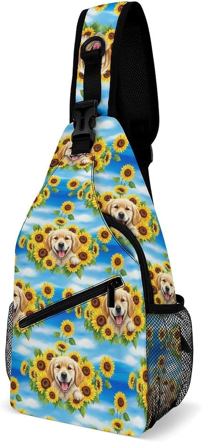 Men Women Sling Backpack Outdoor Sport Daypack Travel Bag, Multipurpose Anti-Theft Carry On Bag, Breathable Chest Sling Shoulder Backpacks Bags, Blue Galaxy