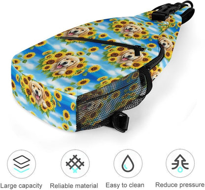 Men Women Sling Backpack Outdoor Sport Daypack Travel Bag, Multipurpose Anti-Theft Carry On Bag, Breathable Chest Sling Shoulder Backpacks Bags, Blue Galaxy